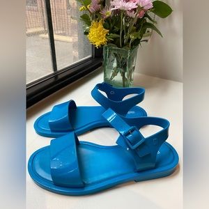 Melissa Mar Blue Jelly Sandals Size 7